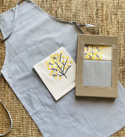 Grey Apron with Zia Tea Towel